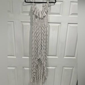 Express High-low white with black strip sundress